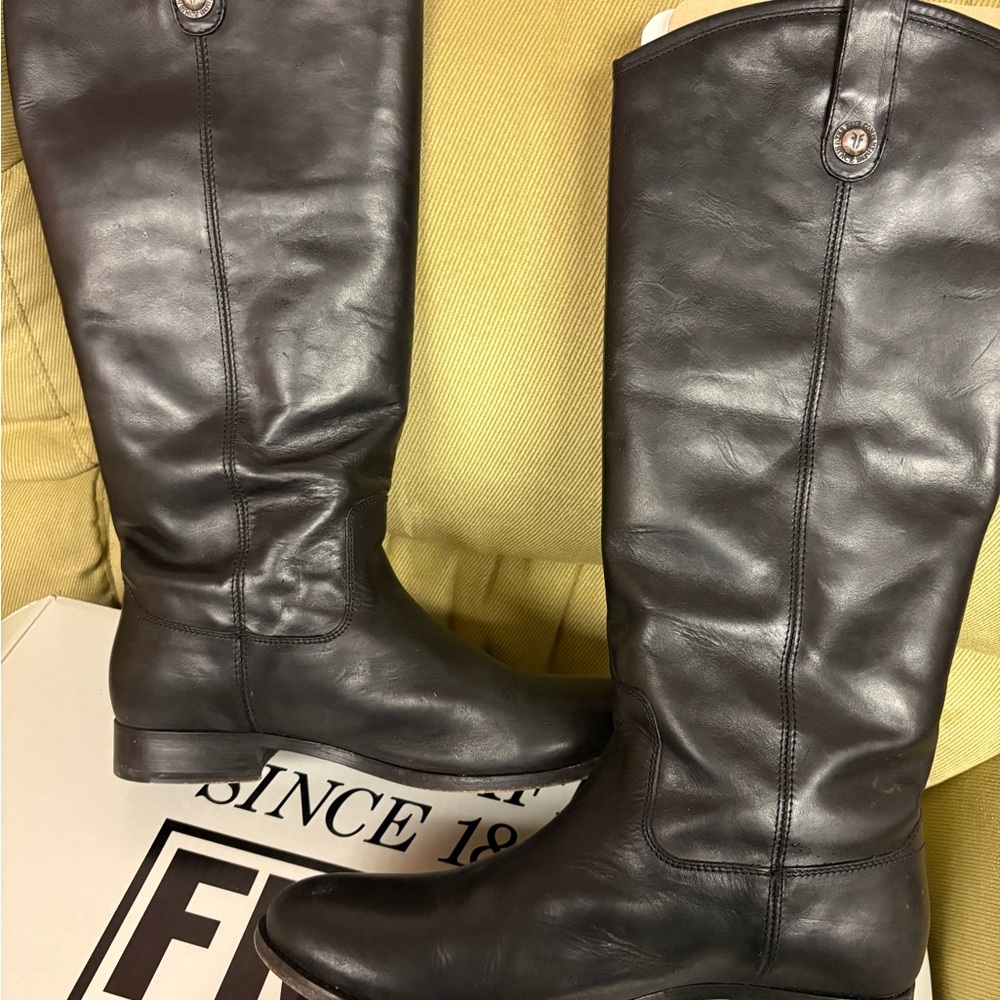 Frye Black Leather Tall Boots